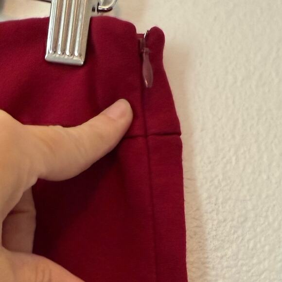 Talbots Women's 4P Vintage Red Ponte Wrap Acadamia Preppy Career Modest Skirt - Picture 11 of 14